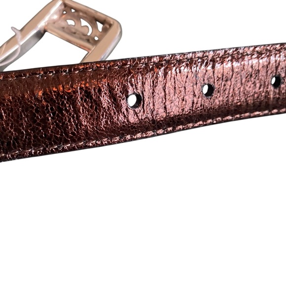 BRIGHTON Black Silver Buckle Belt - Picture 5 of 11